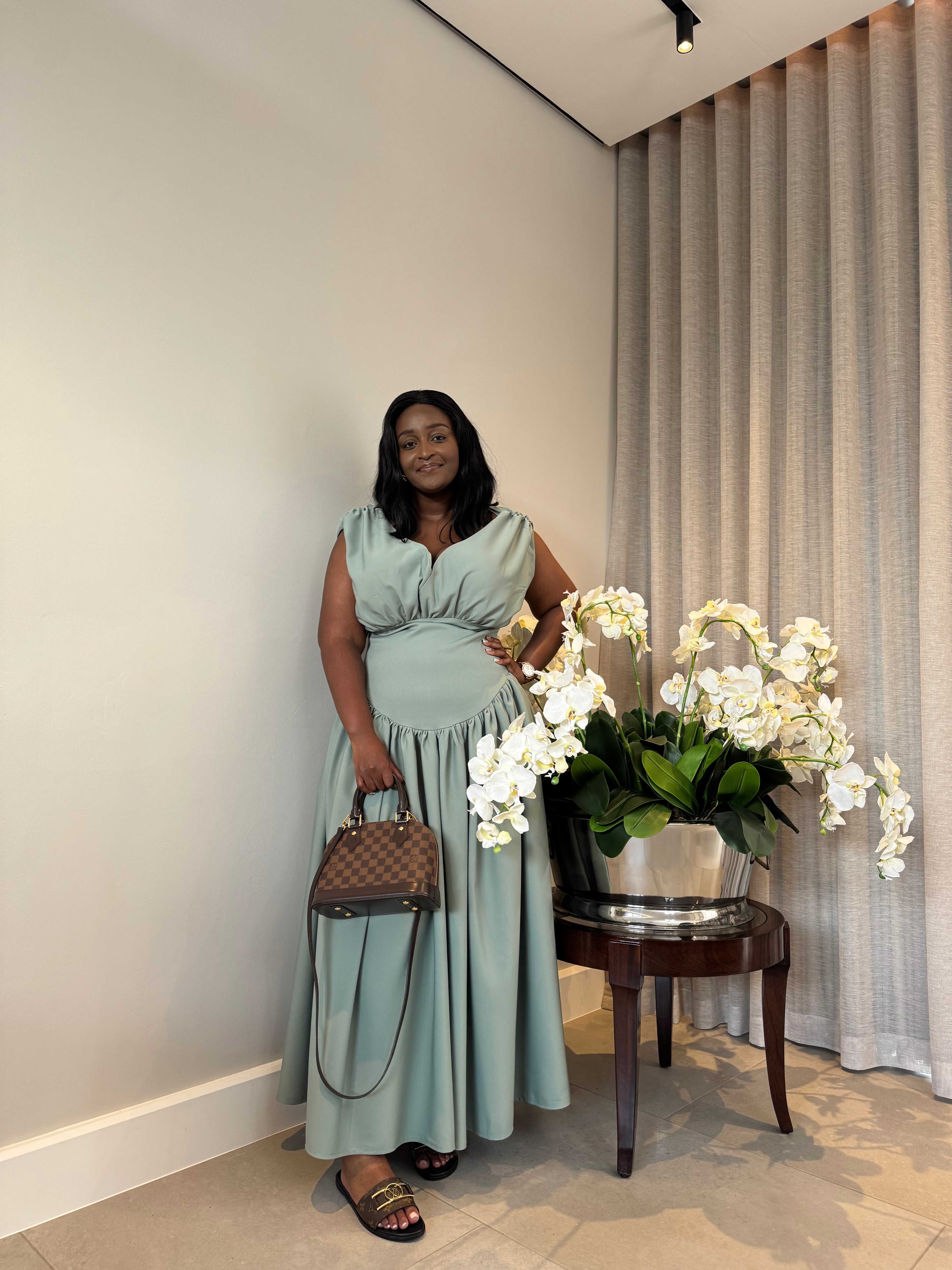 NAOMI SAGE DRESS ATARAH APPAREL NAOMI SAGE DRESS ATARAH APPAREL