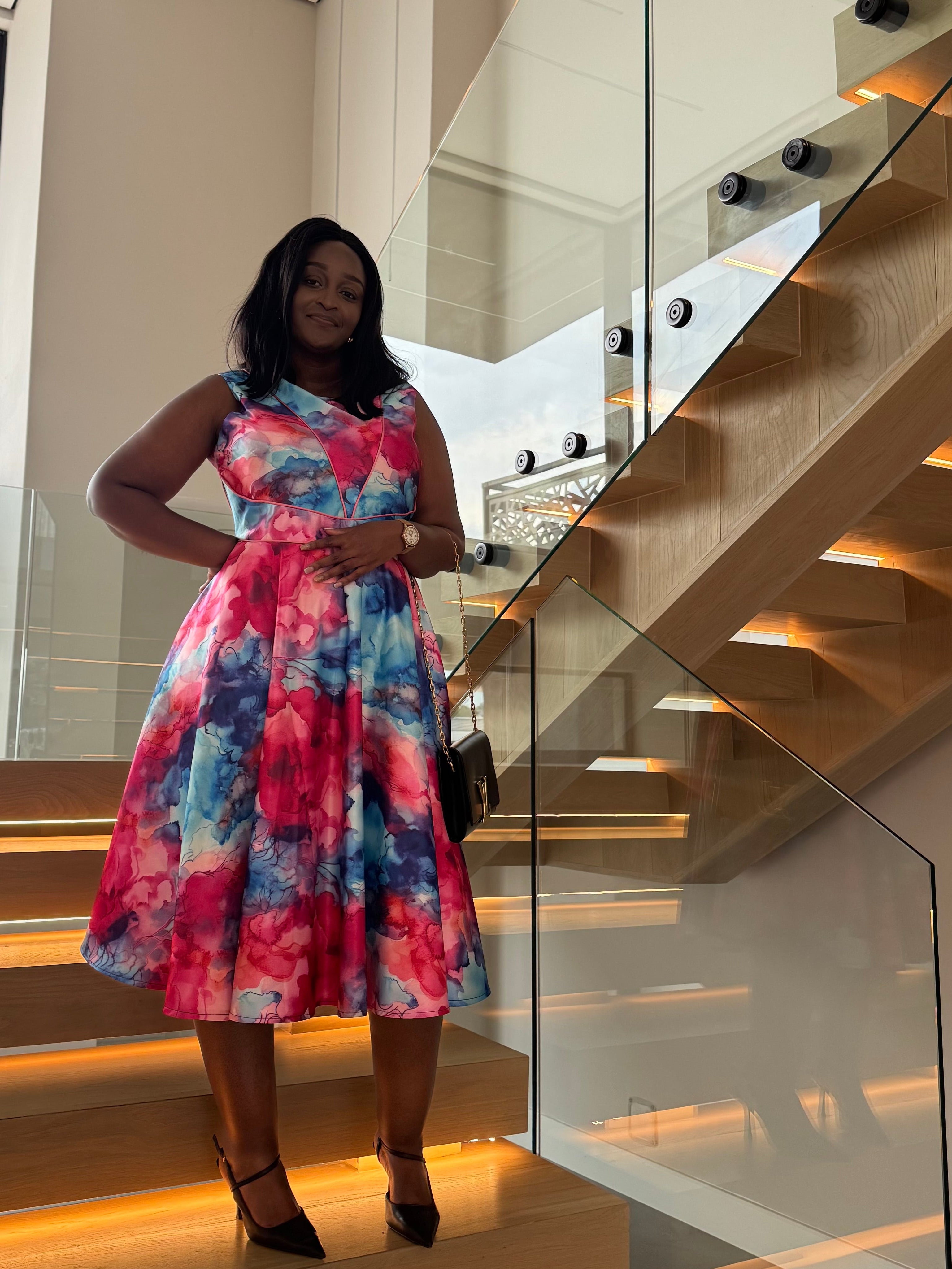 JESICCAH PINE & BLUE DRESS