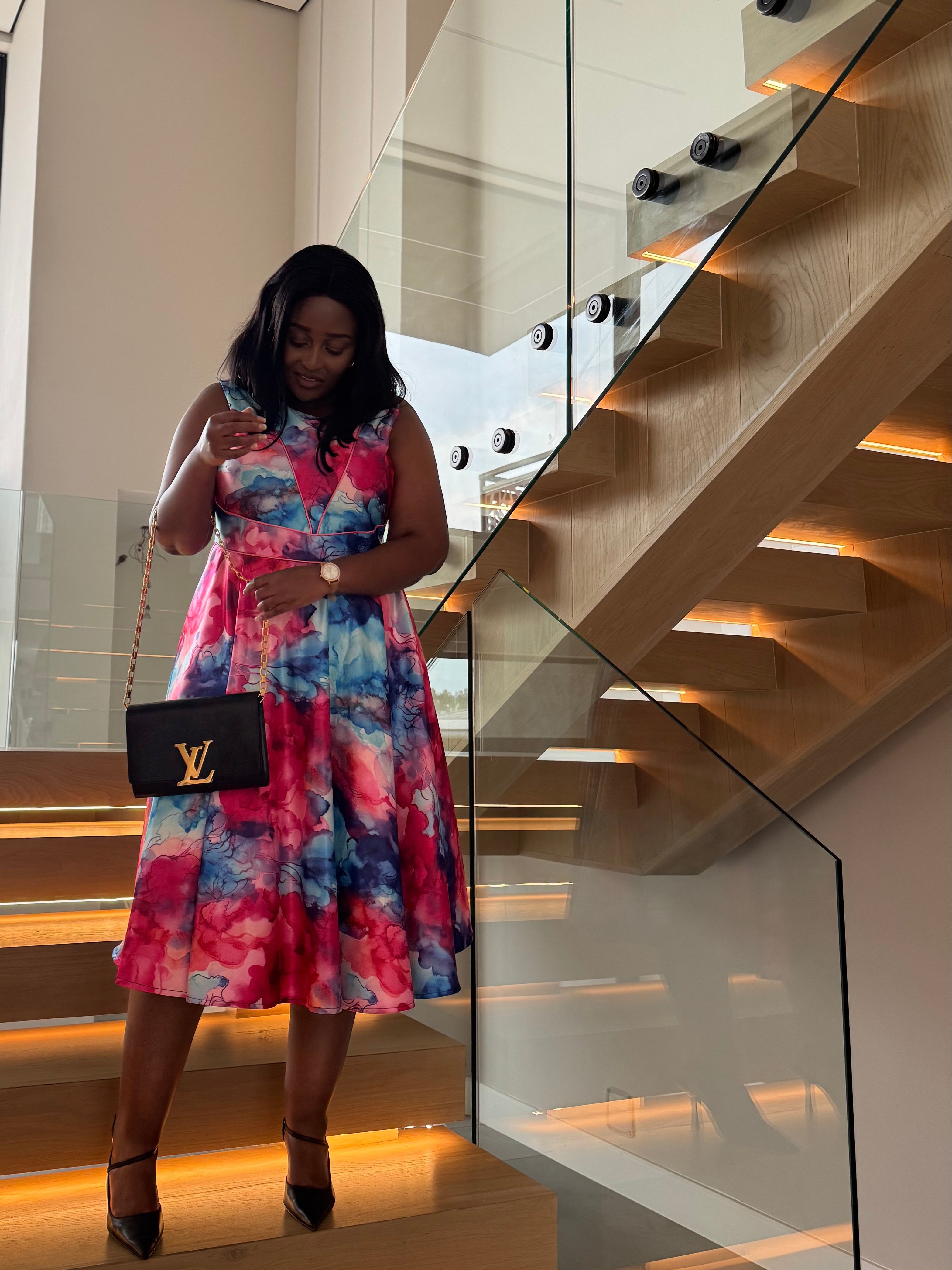 JESICCAH PINE & BLUE DRESS