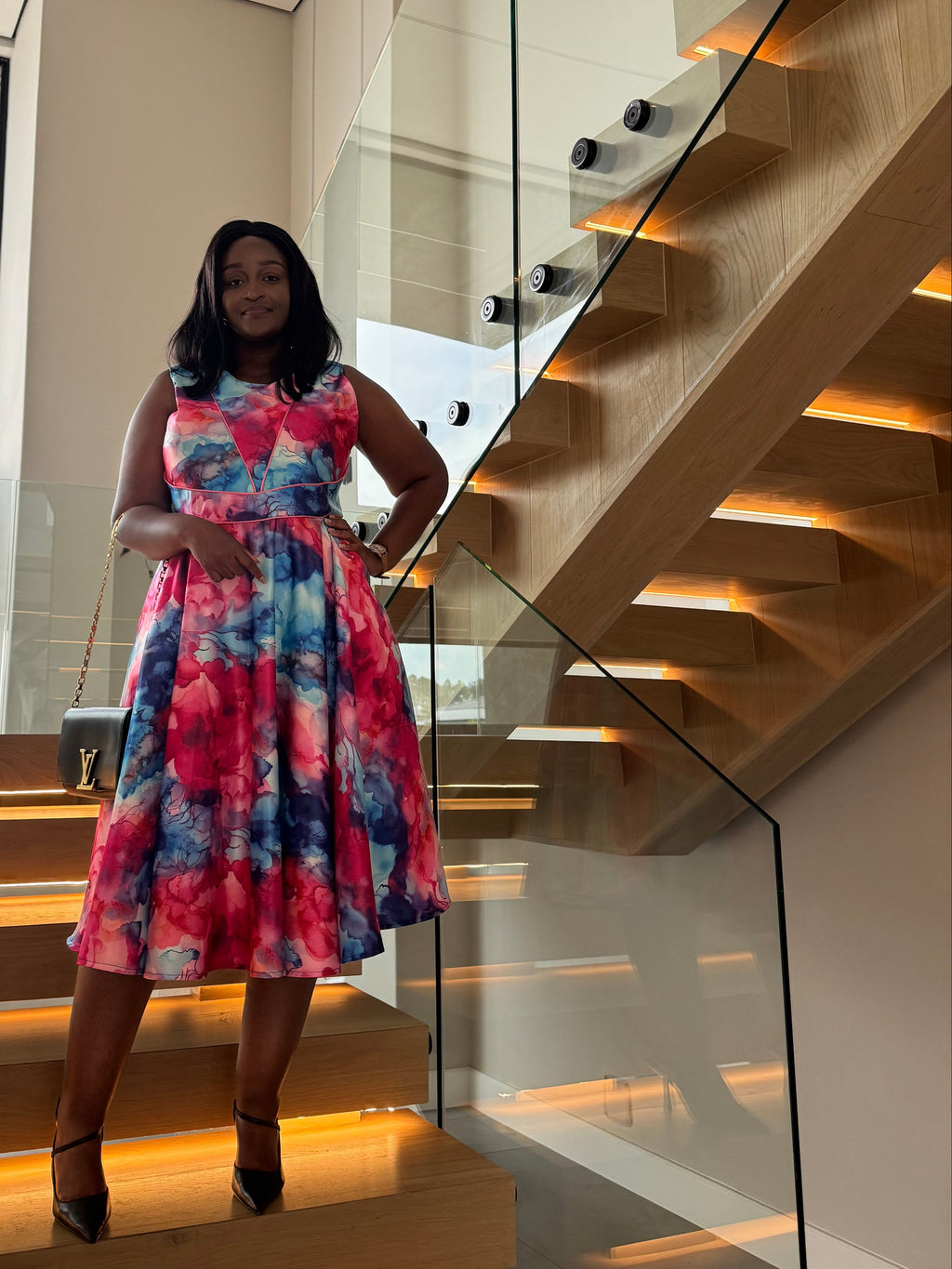 JESICCAH PINE & BLUE DRESS